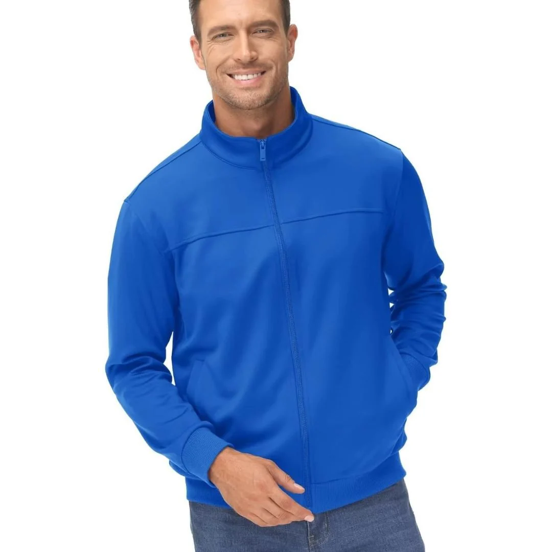Men's Track Lightweight Full Zip Up Stand Collar Jacket