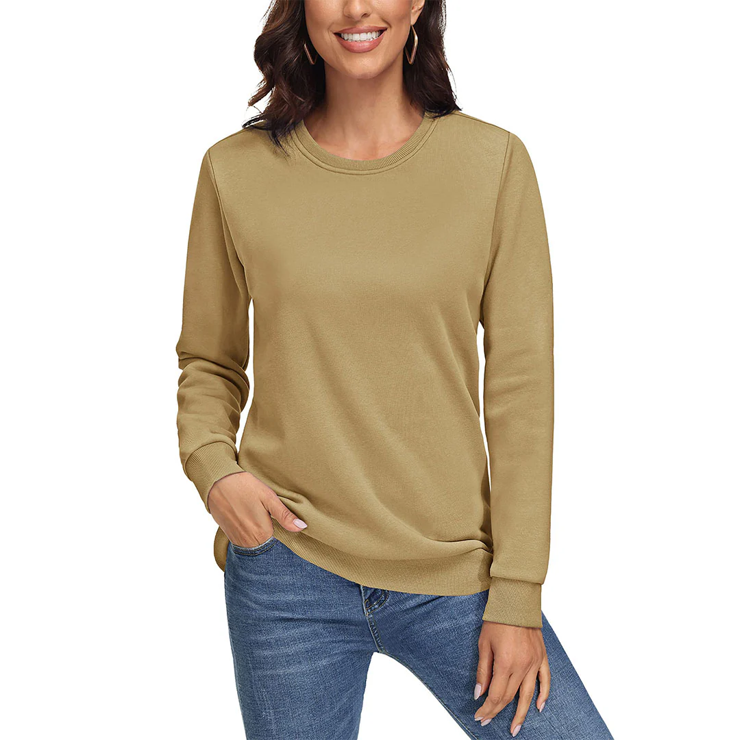Women's Fleece-Lined Crewneck Casual Sweatshirts