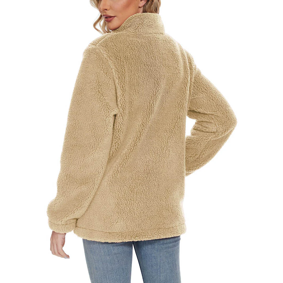 Women's Sherpa Fleece Full Zip Fuzzy Jackets