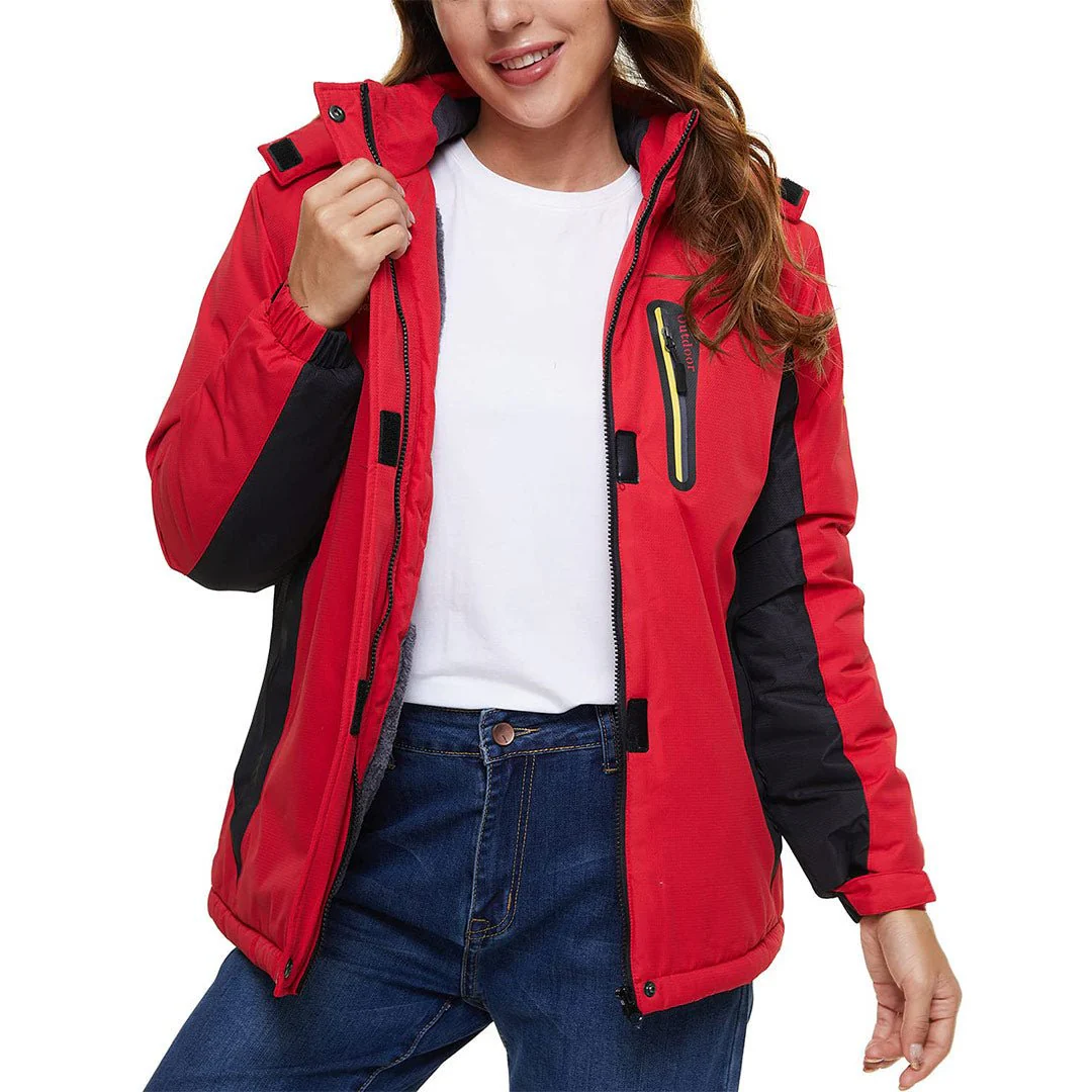 Women's Skiing Jacket Water-Resistant Windbreaker SoftShell Hooded Coats
