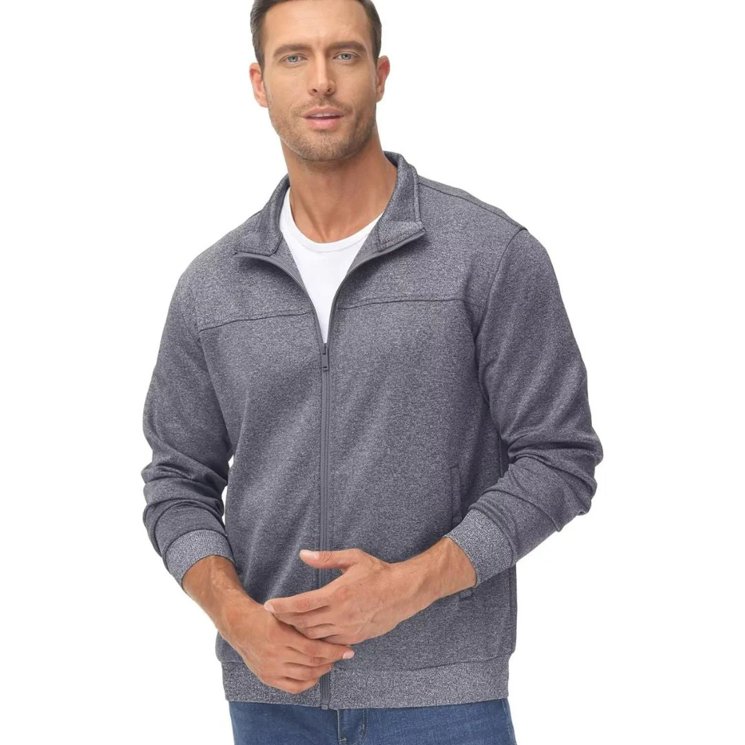 Men's Track Lightweight Full Zip Up Stand Collar Jacket
