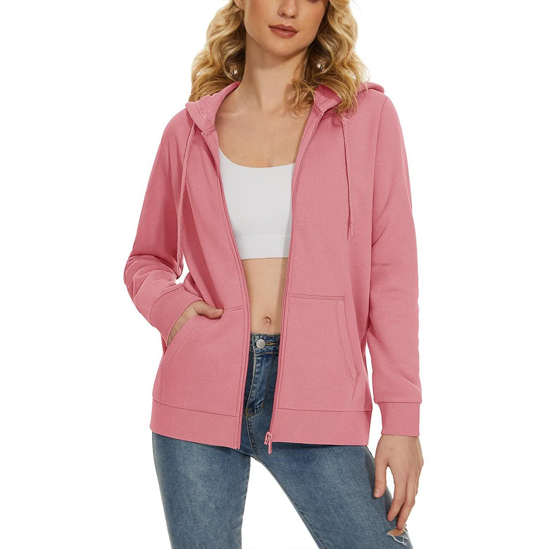 Women's Casual Lightweight  Fleece Hoodies Sportswear Jacket