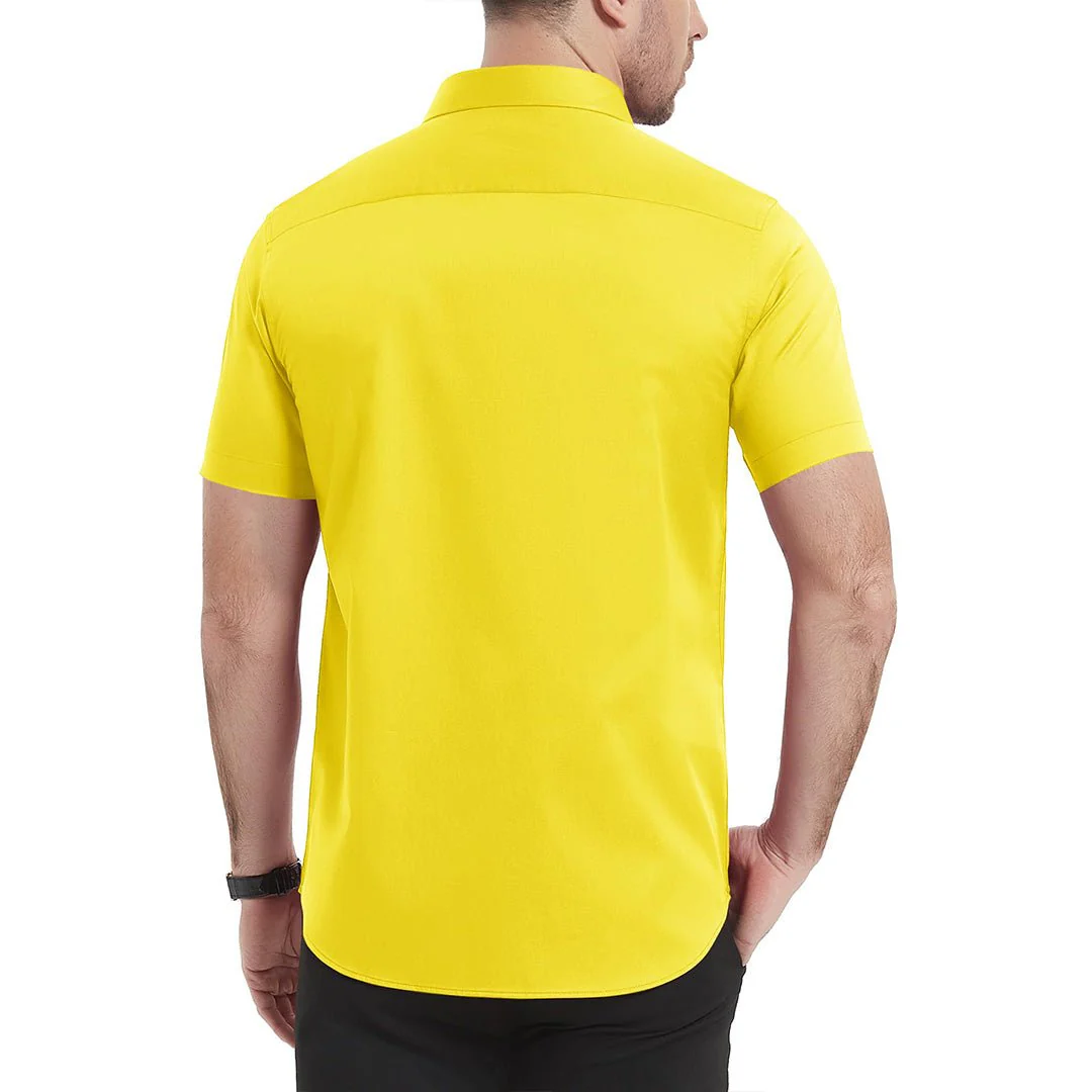 Men's Summer Casual Regular Fit Button Down Short Sleeve T-shirt