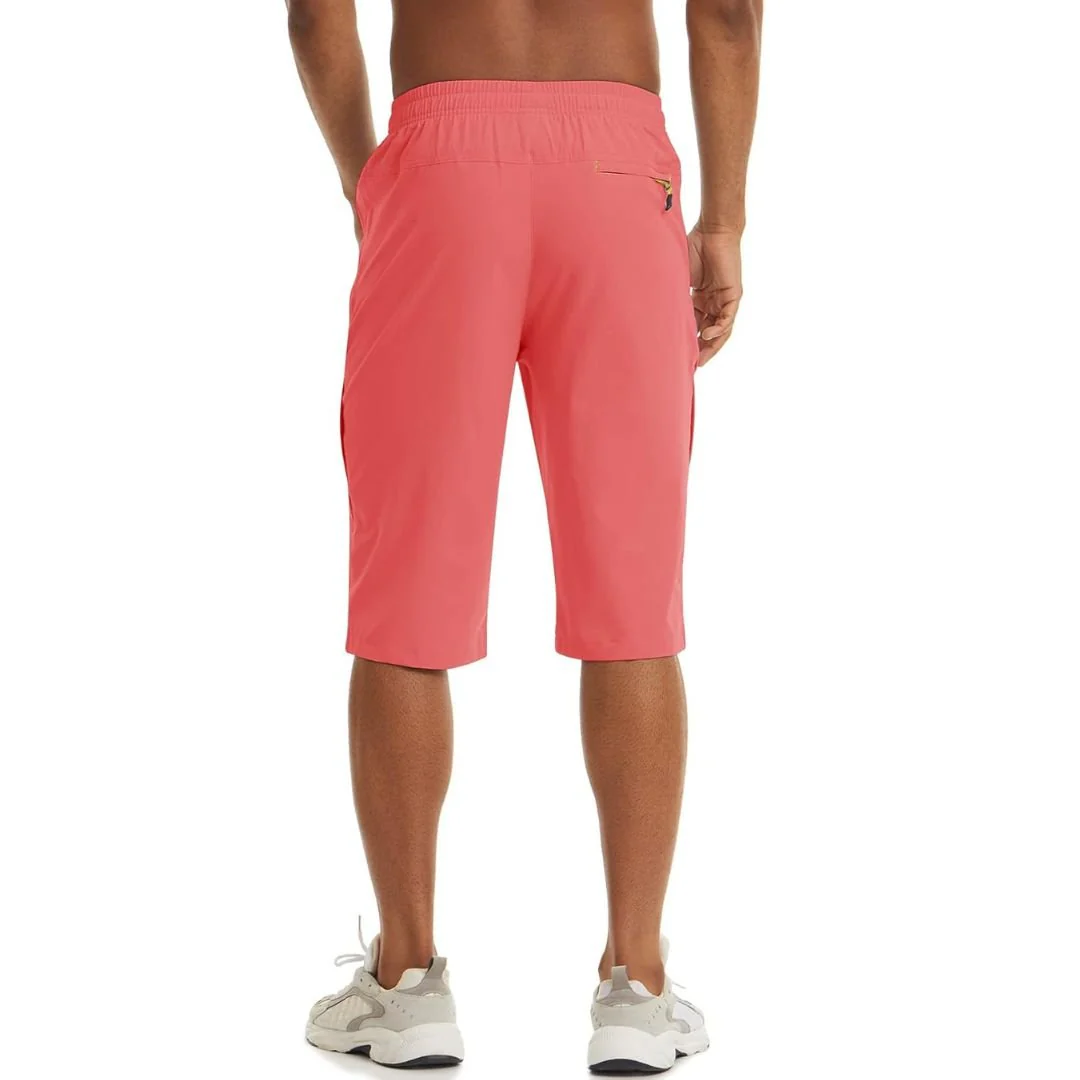 Men's Quick Dry 3/4 Capri Zipper Pockets Long Shorts