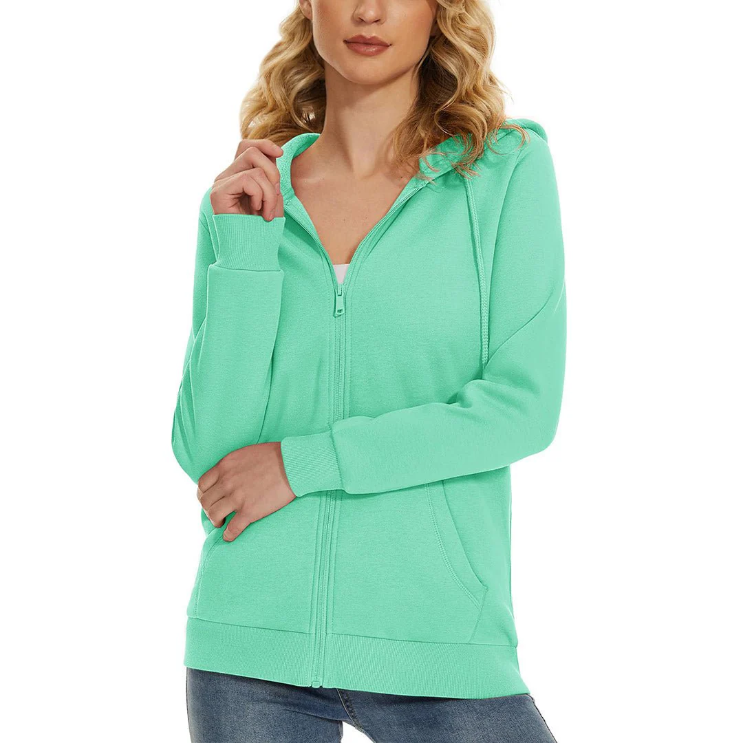 Women's Casual Lightweight  Fleece Hoodies Sportswear Jacket