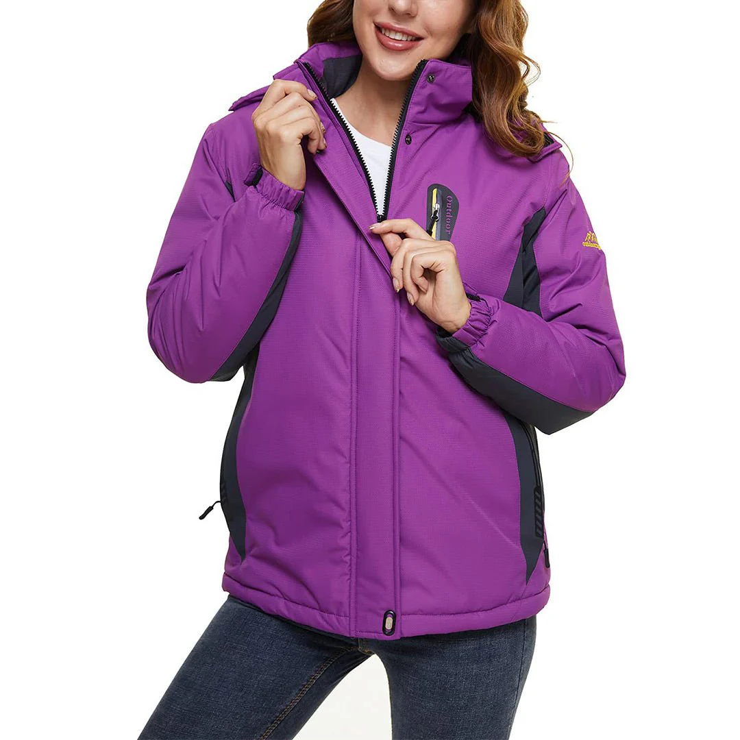 Women's Skiing Jacket Water-Resistant Windbreaker SoftShell Hooded Coats