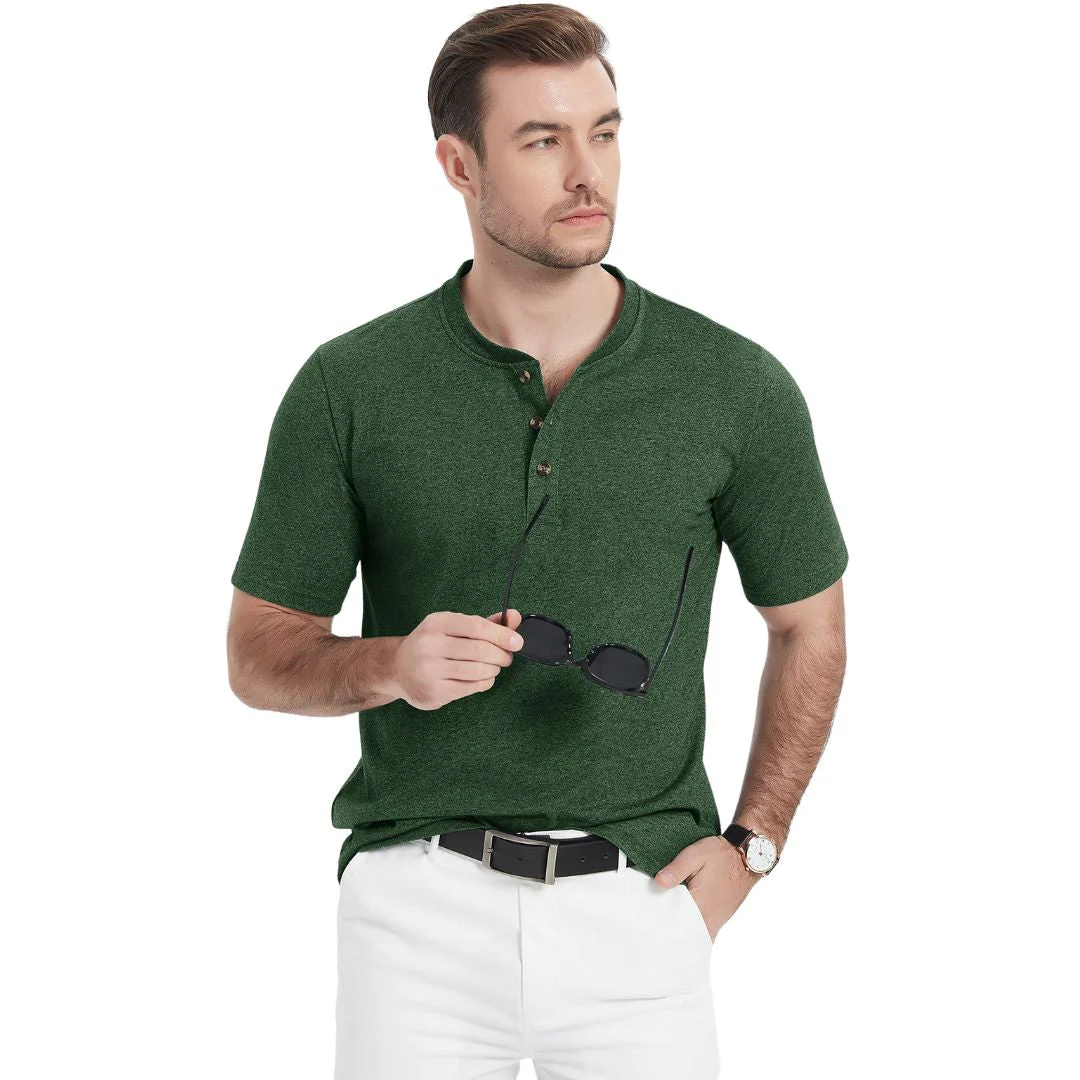 Men's Casual Cotton Henley Shirts