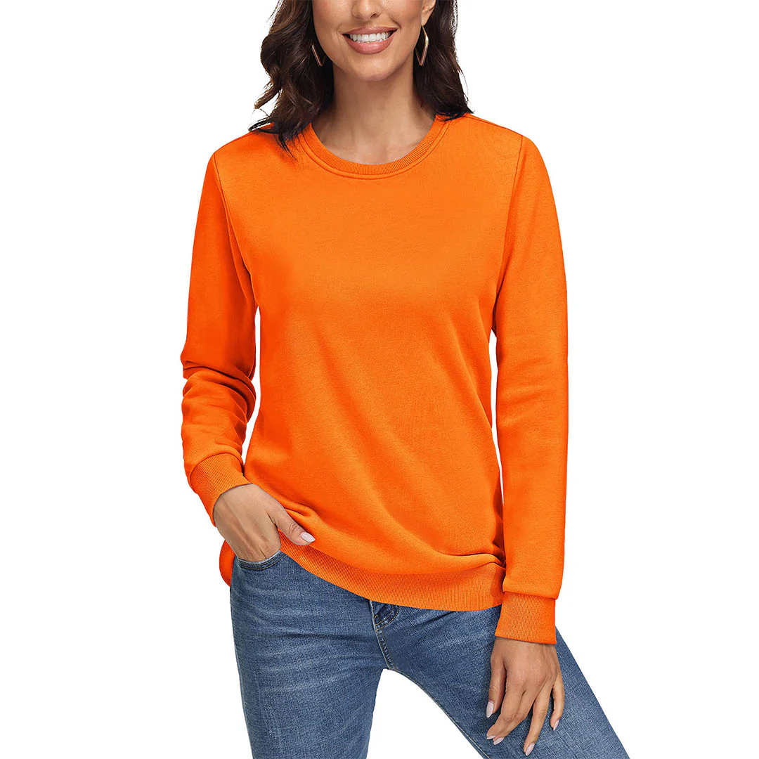 Women's Fleece-Lined Crewneck Casual Sweatshirts