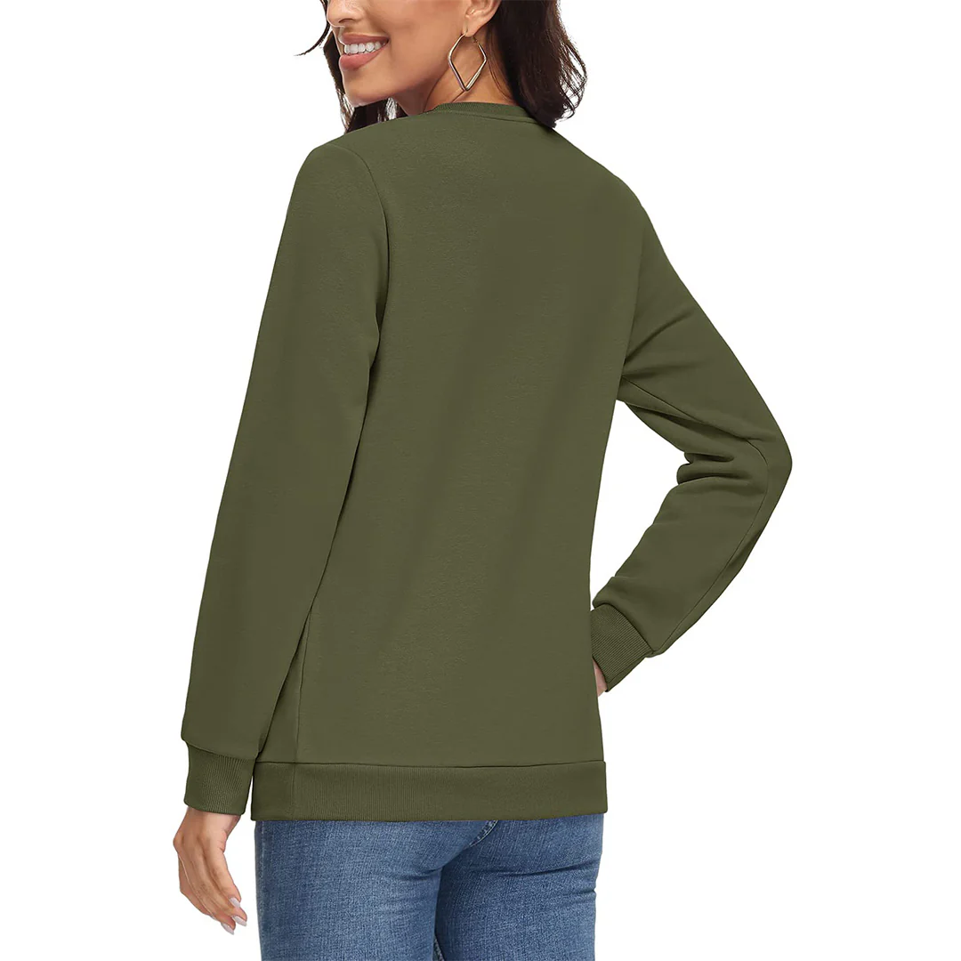 Women's Fleece-Lined Crewneck Casual Sweatshirts