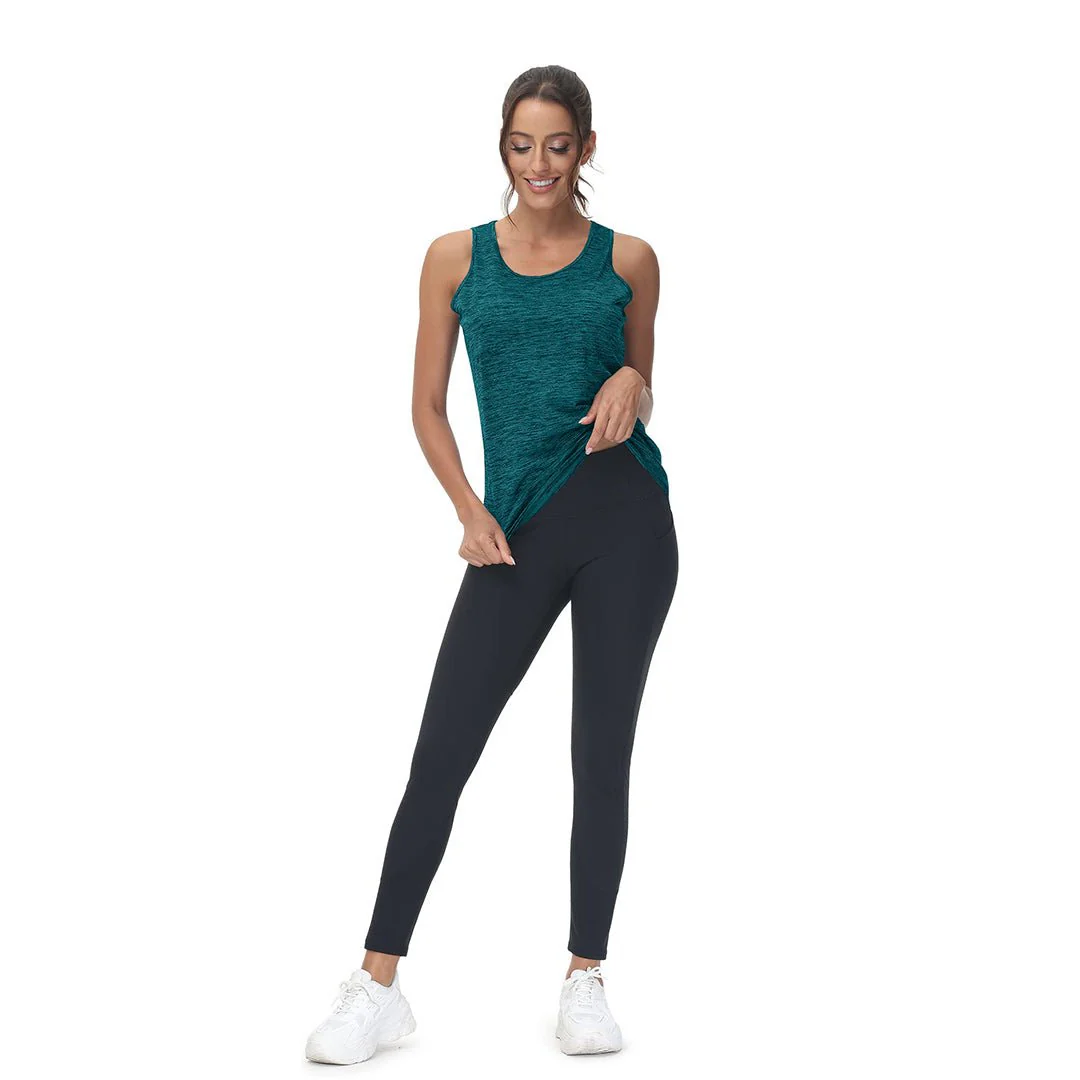 Women's Lightweight Athletic Yoga Crewneck Tank Tops