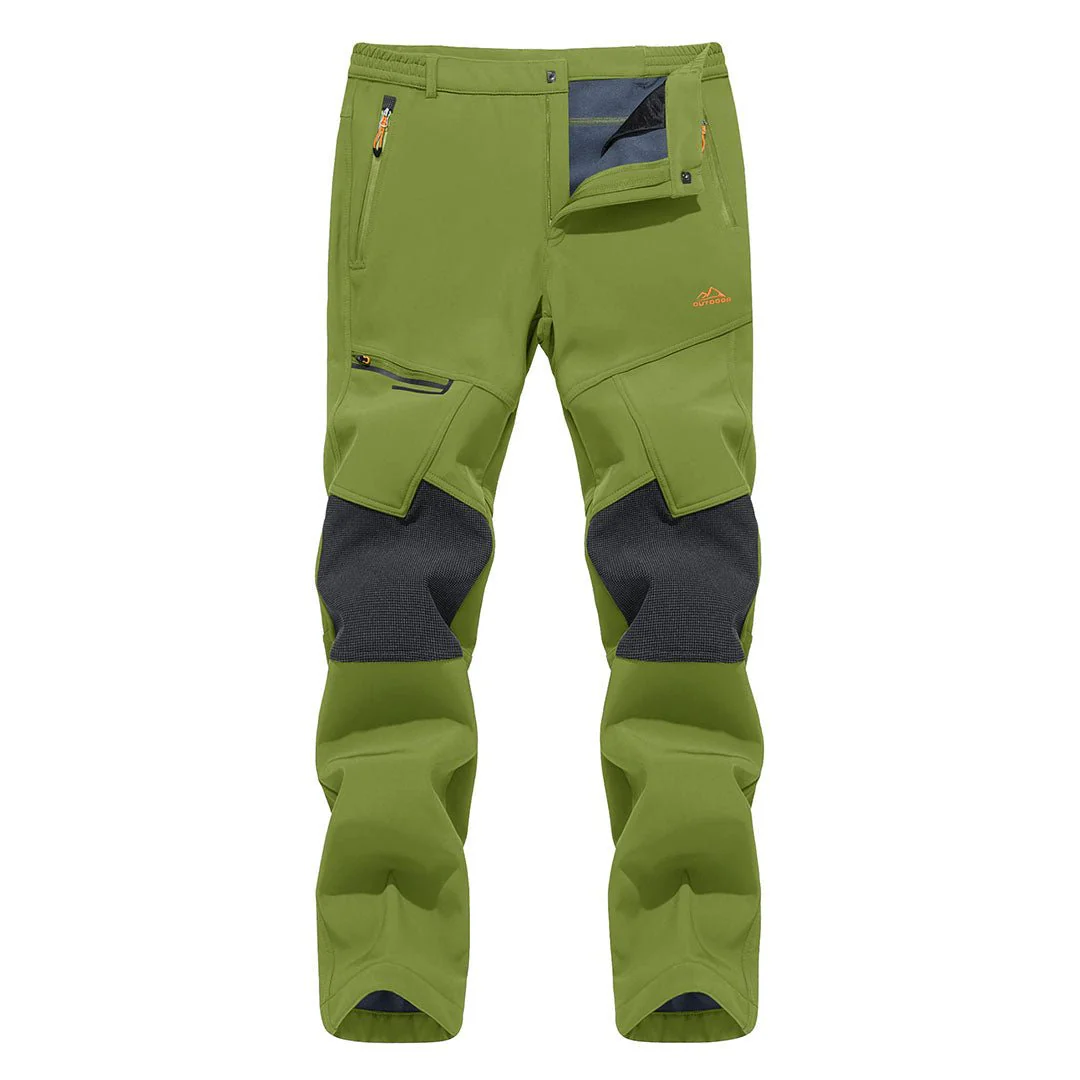Men's Hiking Fleece Lined Reinforced Knees Softshell Pants