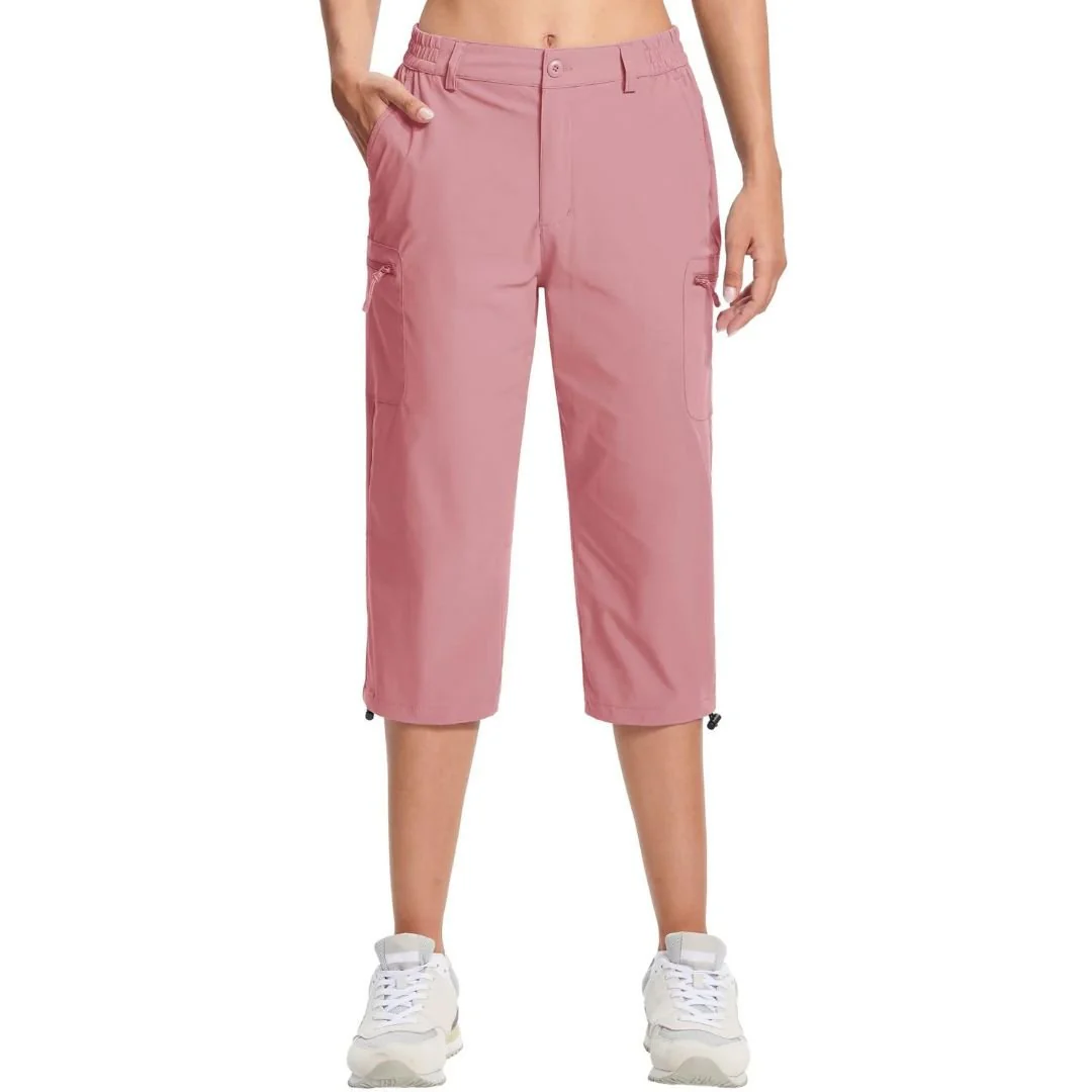 Women's Hiking Pants Cargo Capris Lightweight Stretch Water Resistant Joggers