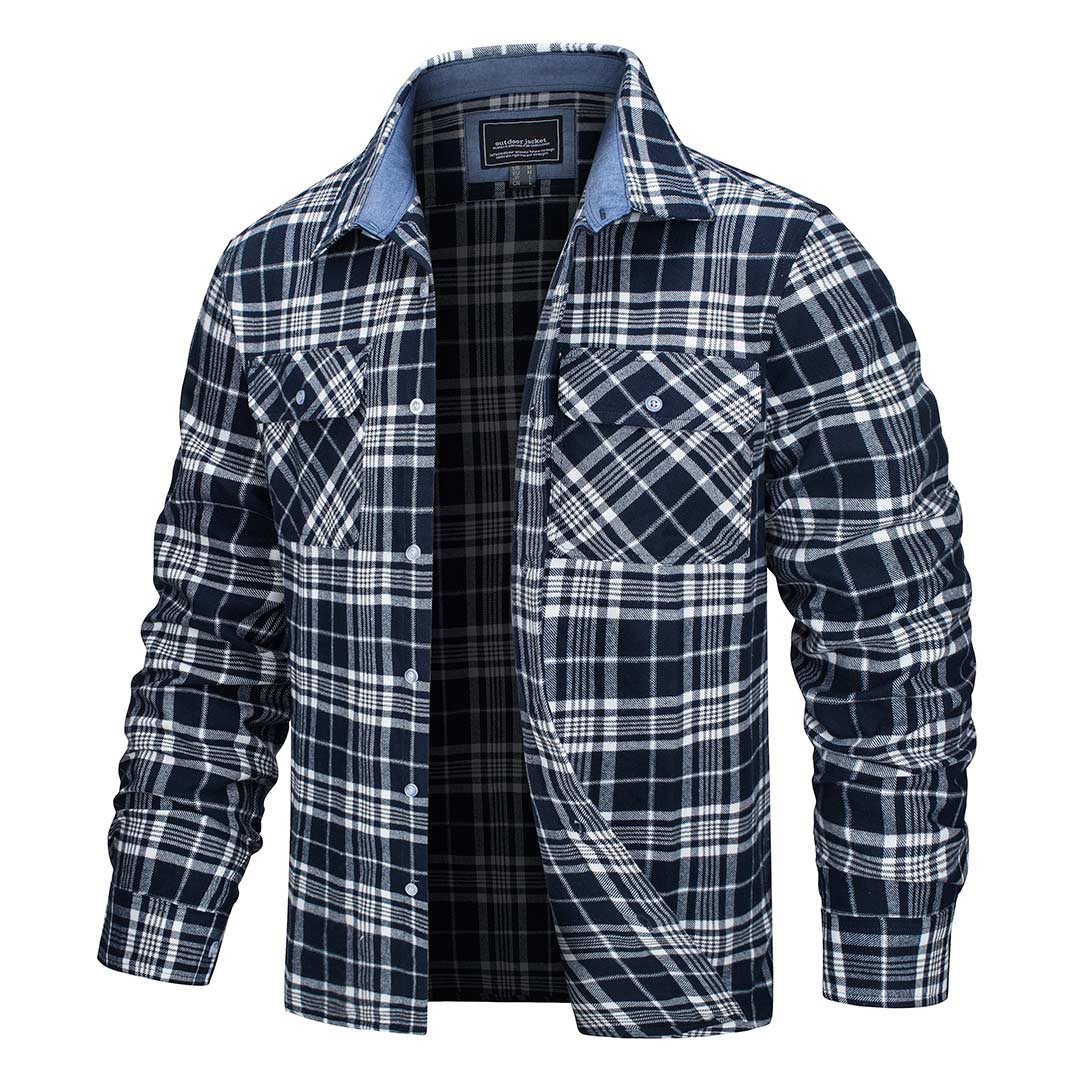Men's Flannel Tesla Plaid Shirts Long Sleeve