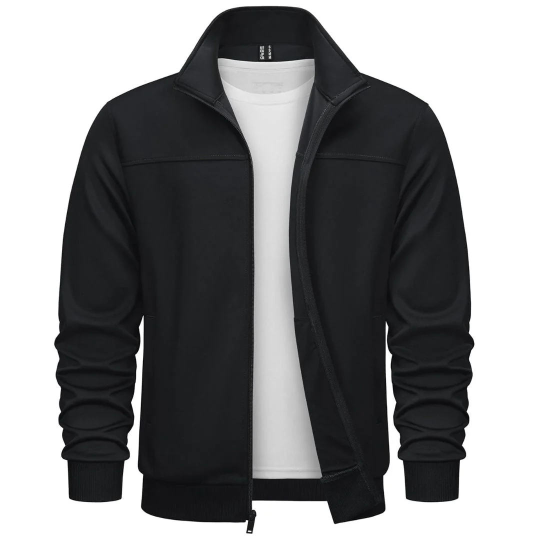 Men's Track Lightweight Full Zip Up Stand Collar Jacket