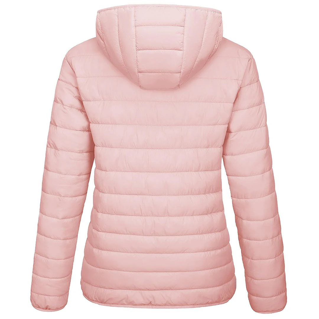 Women's Lightweight Puffer Full-zip Water-Resistant Winter Coat with Hood