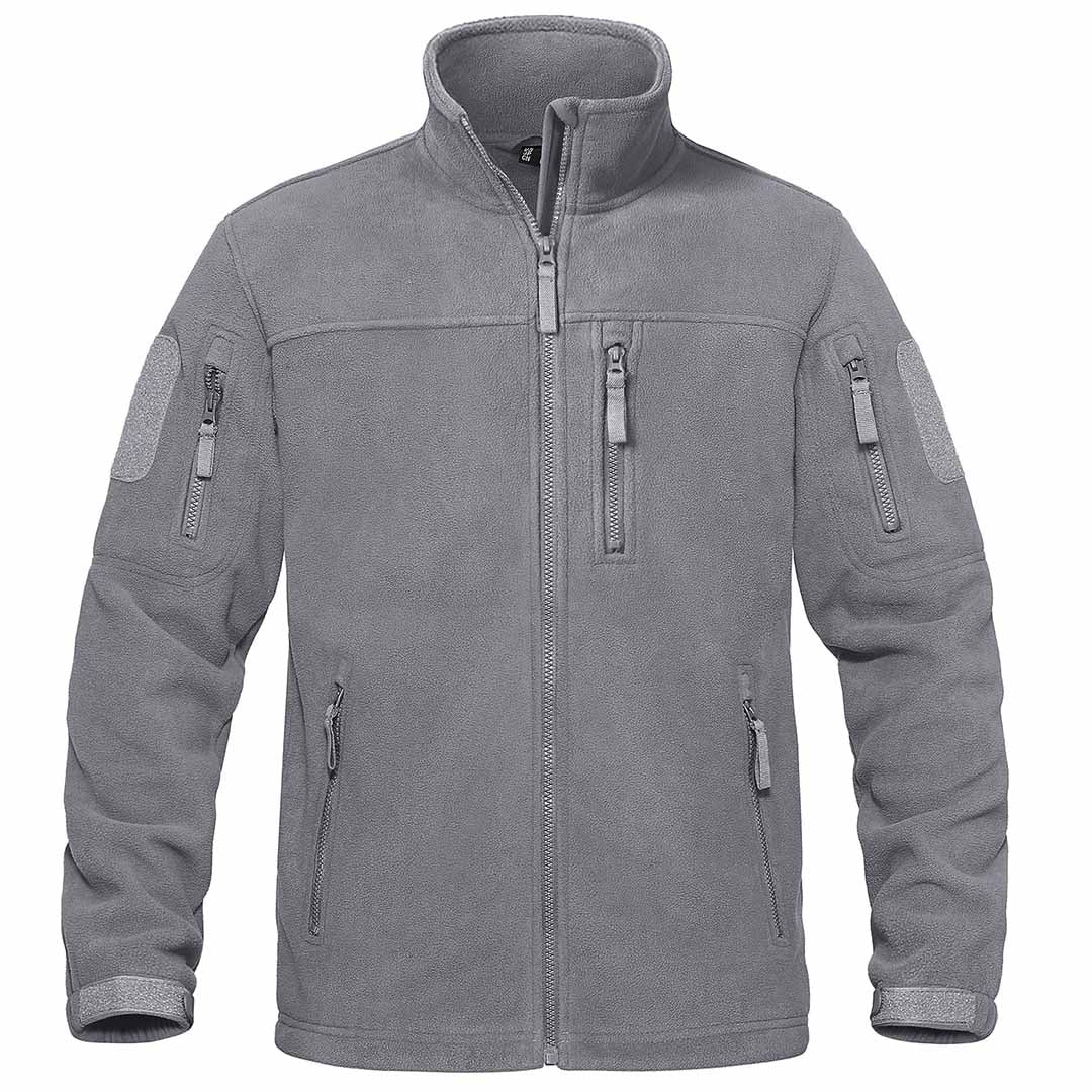 Men's Tactical Fleece Jackets Full Zip Coat with Multi Pockets