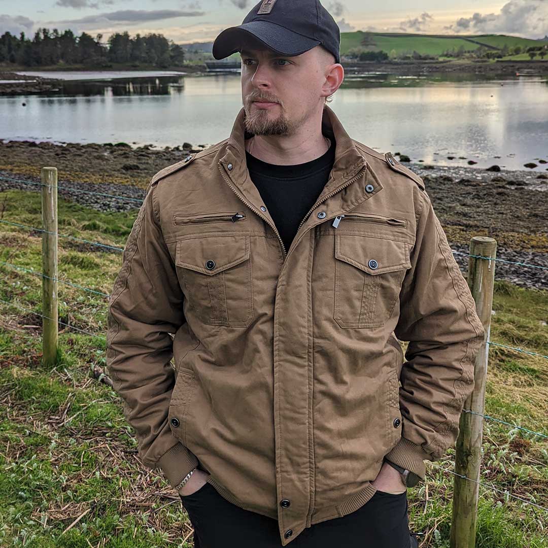 Men's Fleece Lined Tactical Bomber Jacket