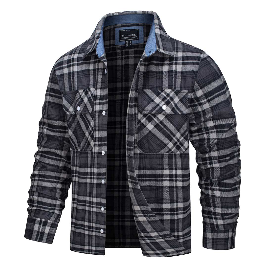 Men's Flannel Tesla Plaid Shirts Long Sleeve