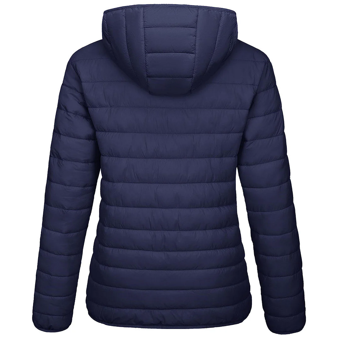 Women's Lightweight Puffer Full-zip Water-Resistant Winter Coat with Hood
