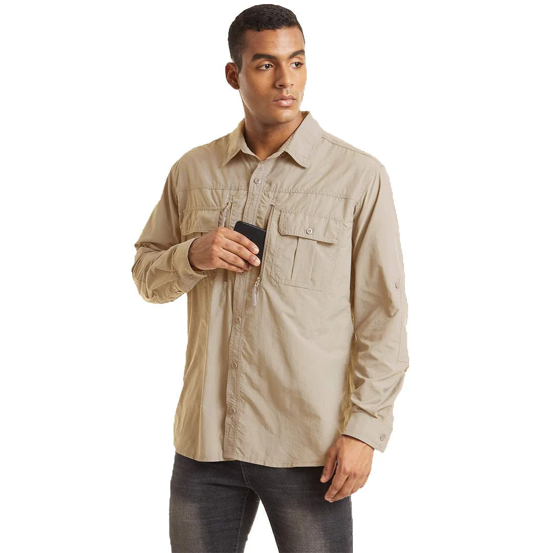 Men's Tactical Sun Protective Button-Down Long Sleeve Shirt