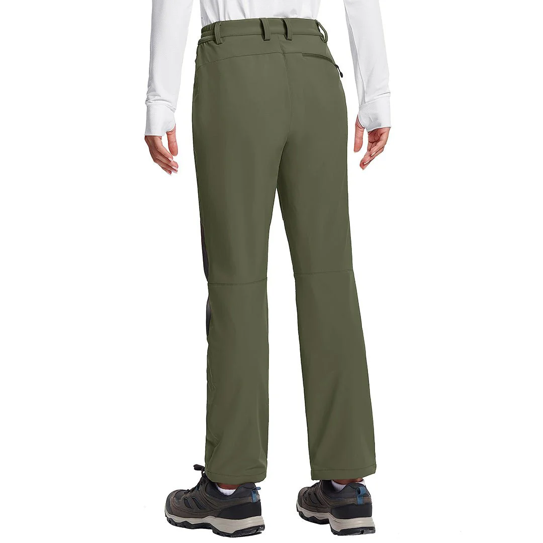 Women's Outdoor Windproof Fleece Lined Hiking Softshell Pants