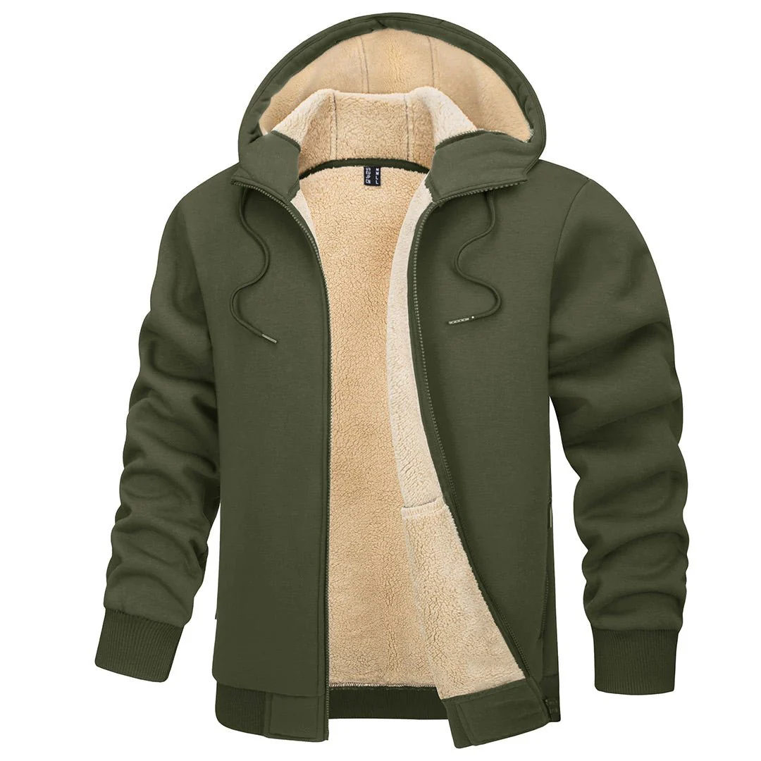 Men's Fleece Hoodie Jacket Windproof Winter Coats