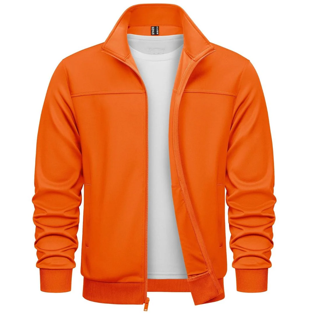 Men's Track Lightweight Full Zip Up Stand Collar Jacket