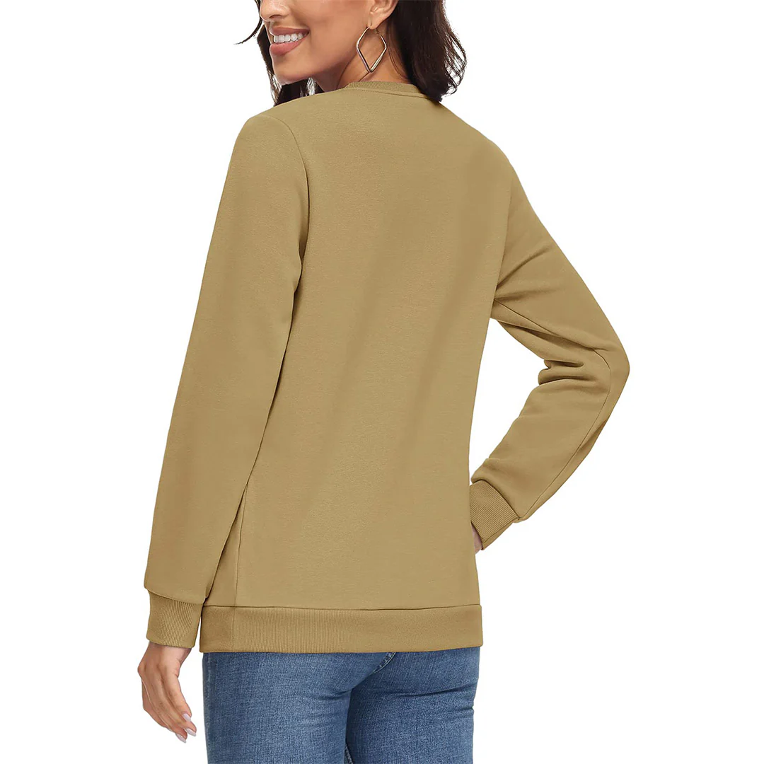 Women's Fleece-Lined Crewneck Casual Sweatshirts