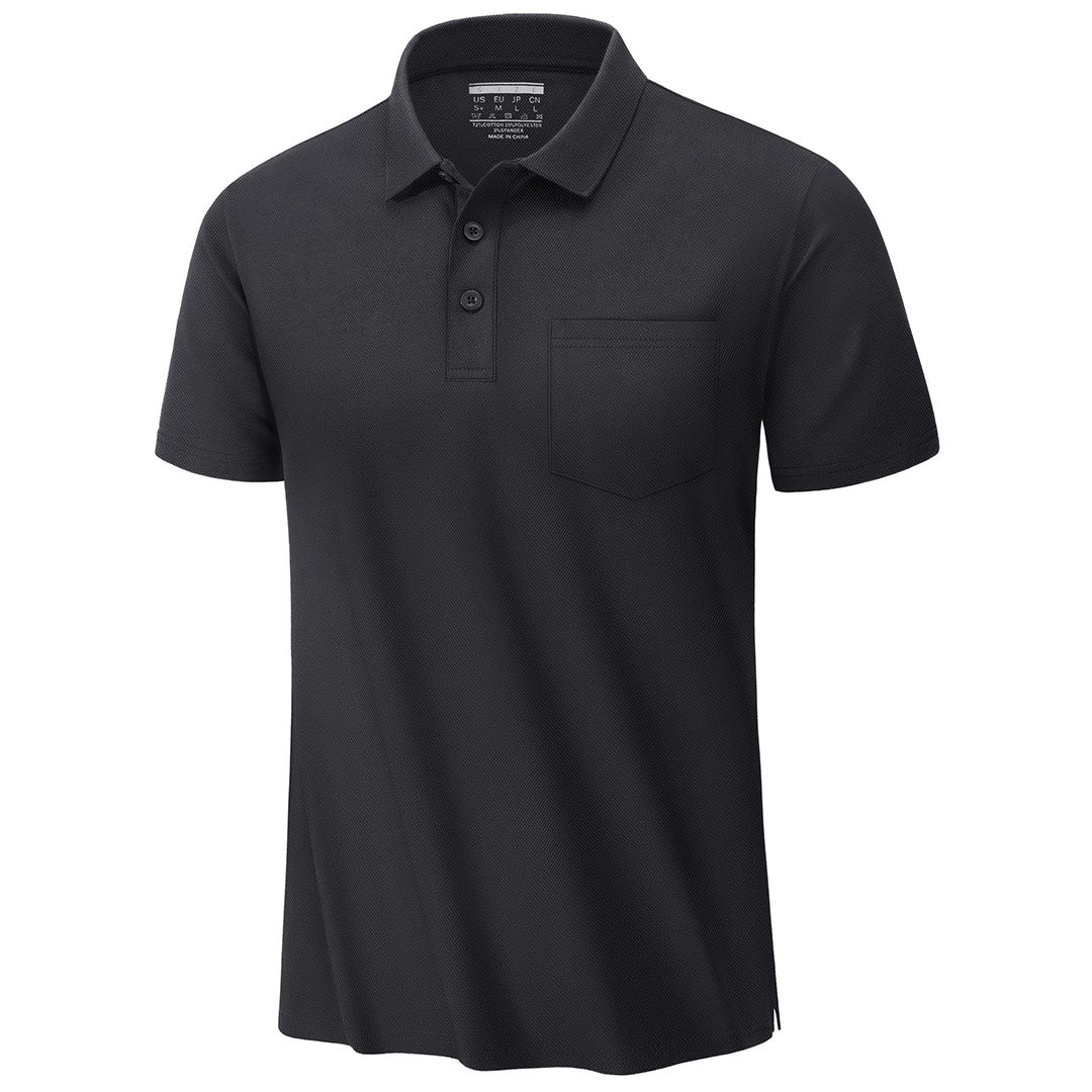 Men's Moisture Wicking Golf Polo Shirts with Pocket