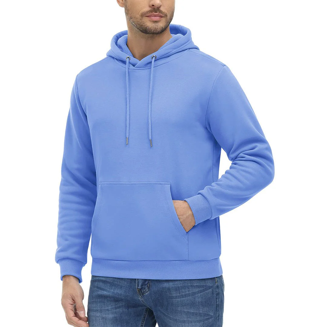 Men's Pullover Fleece Zip Up Hoodie Cotton Casual Lightweight Sweatshirt