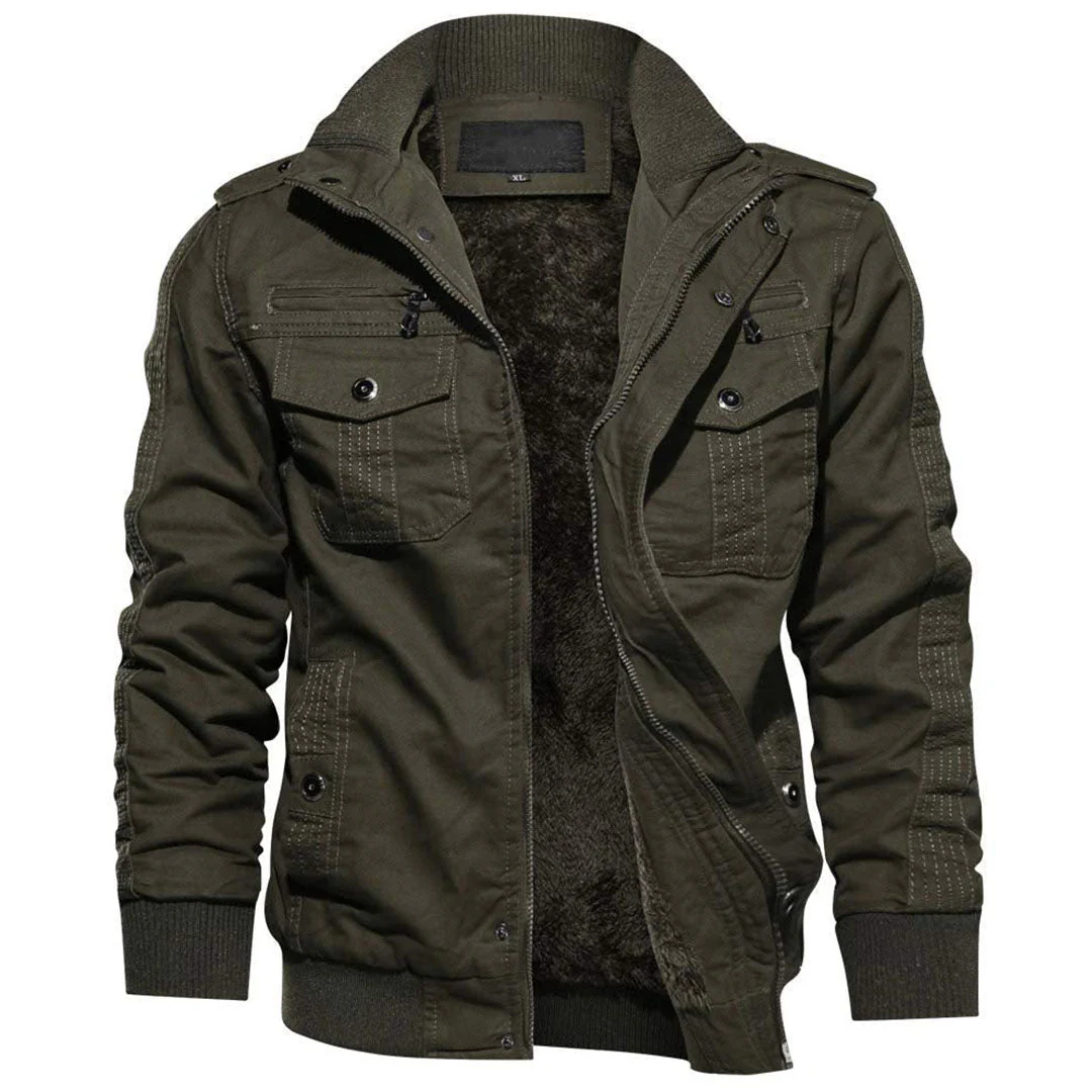 Men's Fleece Lined Tactical Bomber Jacket