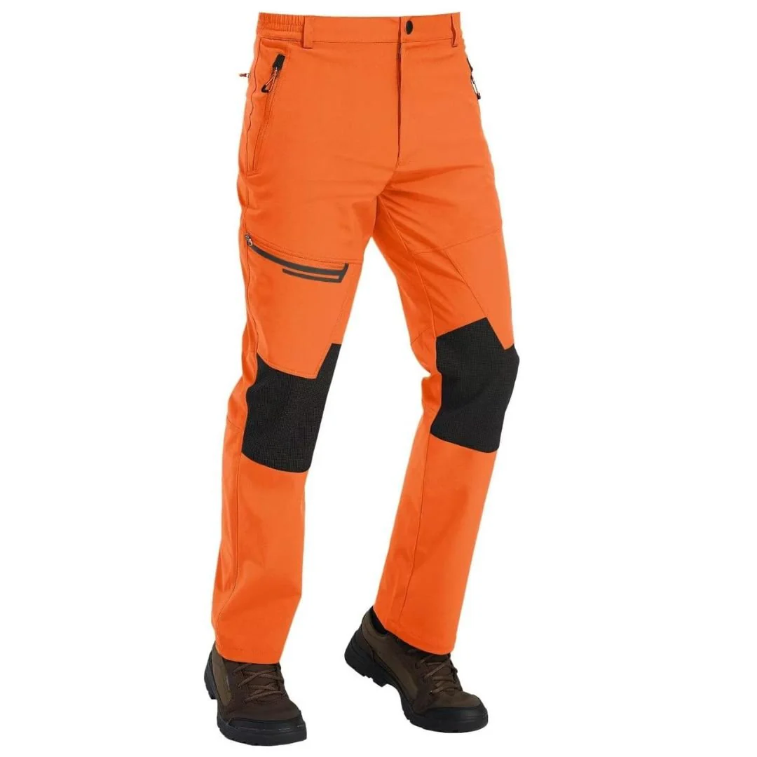 Men's Hiking Fleece Lined Reinforced Knees Softshell Pants