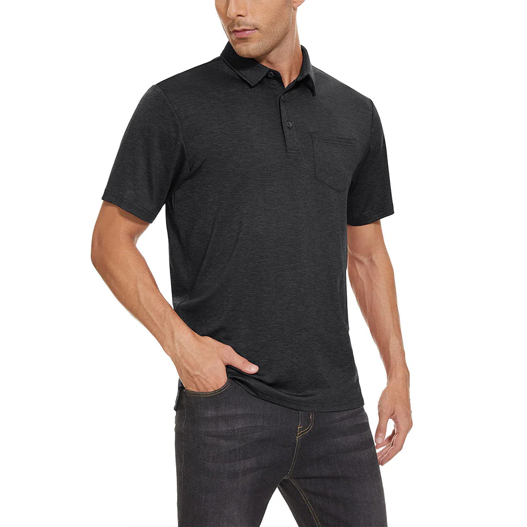 Men's Polo Quick Dry 3 Buttons T-Shirt with Pockets