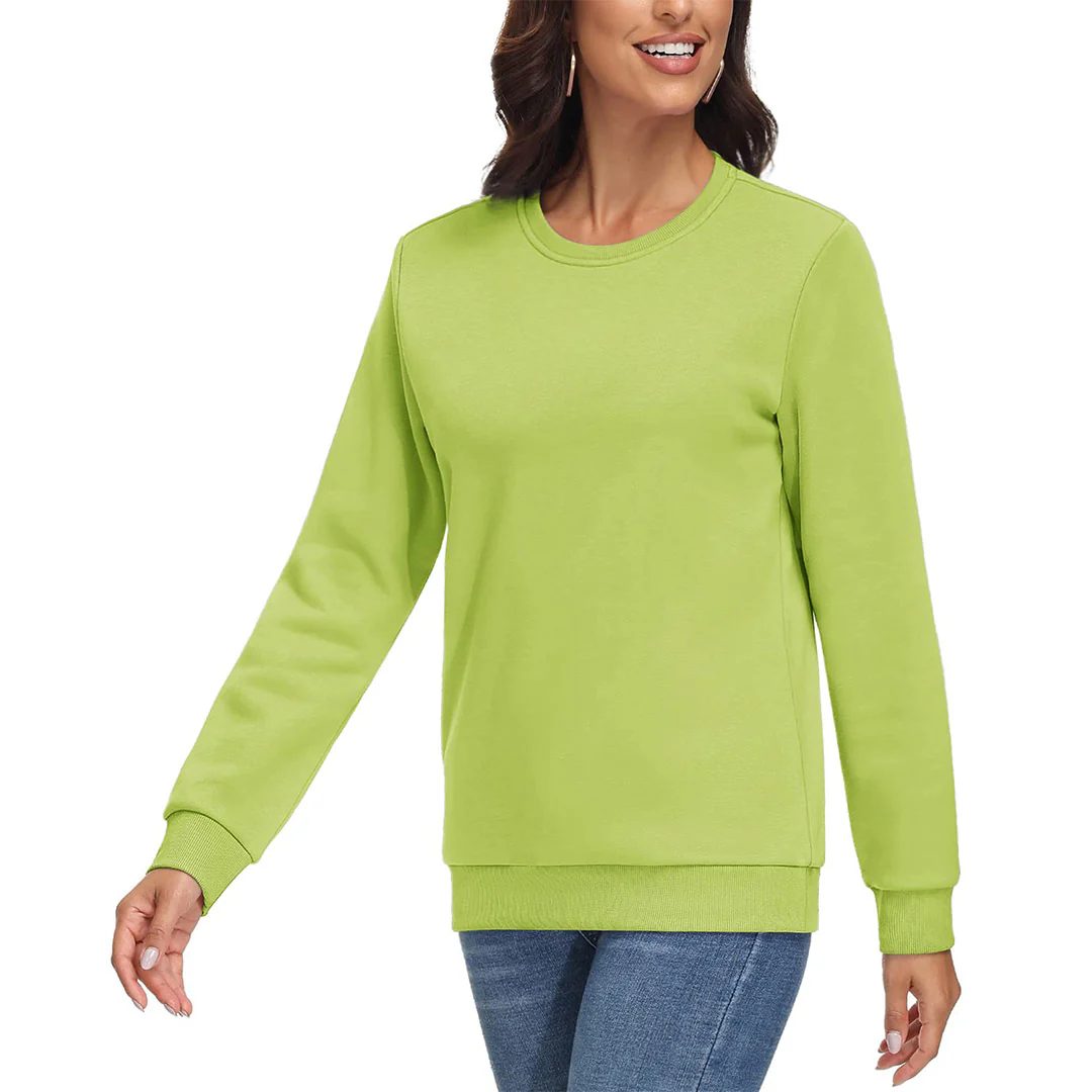 Women's Fleece-Lined Crewneck Casual Sweatshirts