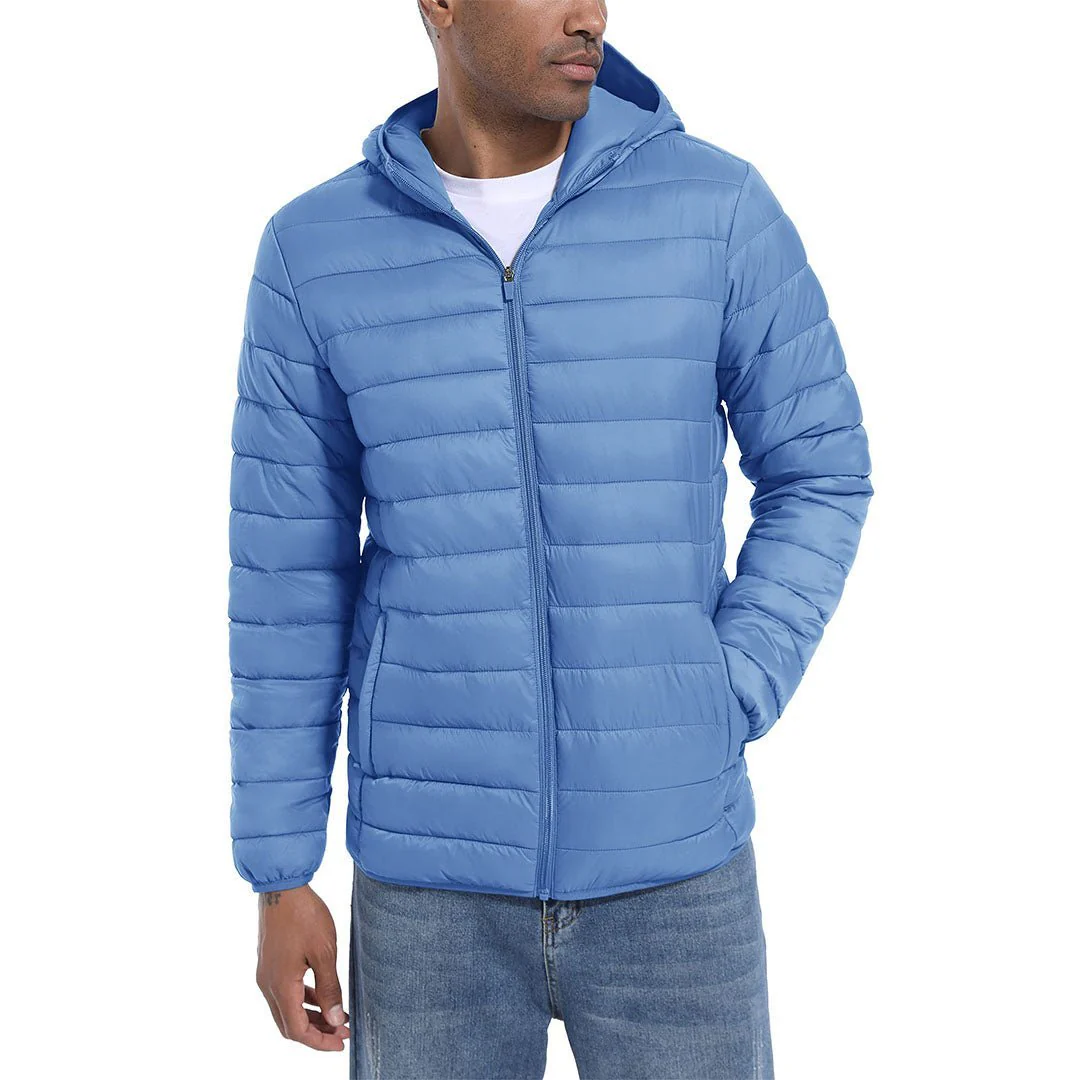 Men's Hooded Puffer Water-Repellent Down Alternative Jacket
