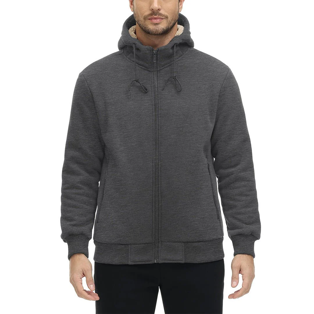 Men's Fleece Hoodie Jacket Windproof Winter Coats