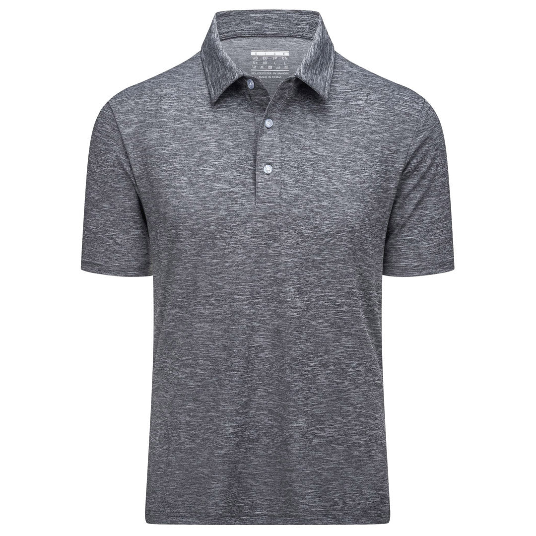 Men's Golf 3 Buttons Spread Collar Solid Quick Dry Polo Shirt
