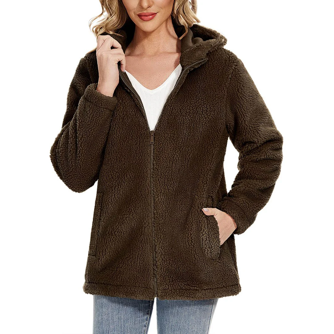 Women's Fuzzy Sherpa Fleece Fluffy Jackets
