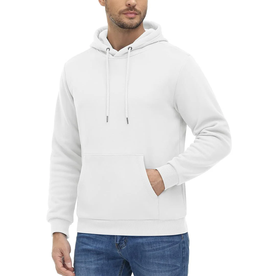 Men's Pullover Fleece Zip Up Hoodie Cotton Casual Lightweight Sweatshirt