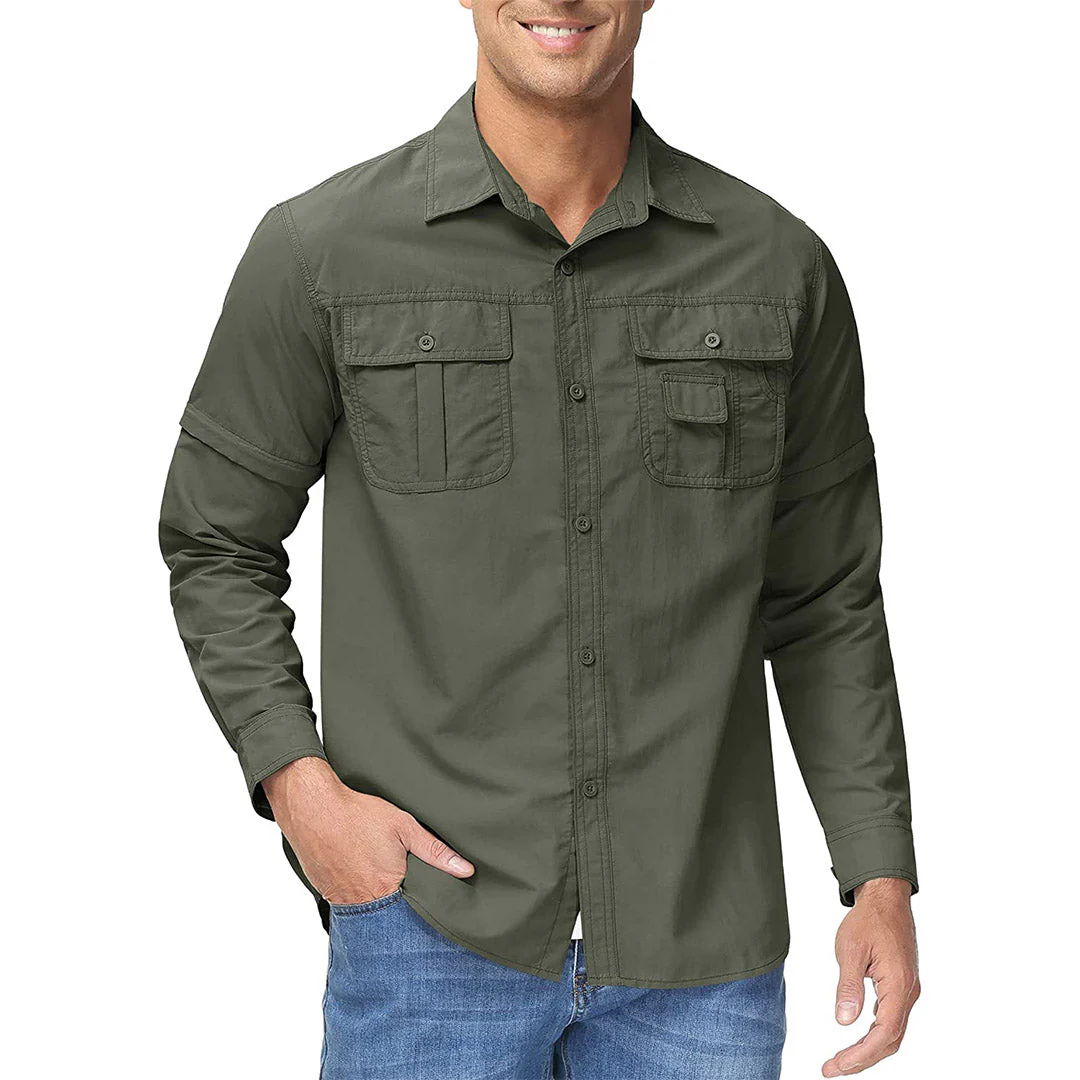 Men's Breathable Quick-Dry Convertible Outdoor Shirt