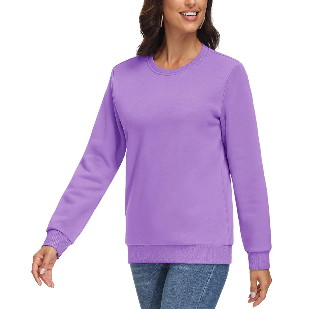 Women's Fleece-Lined Crewneck Casual Sweatshirts
