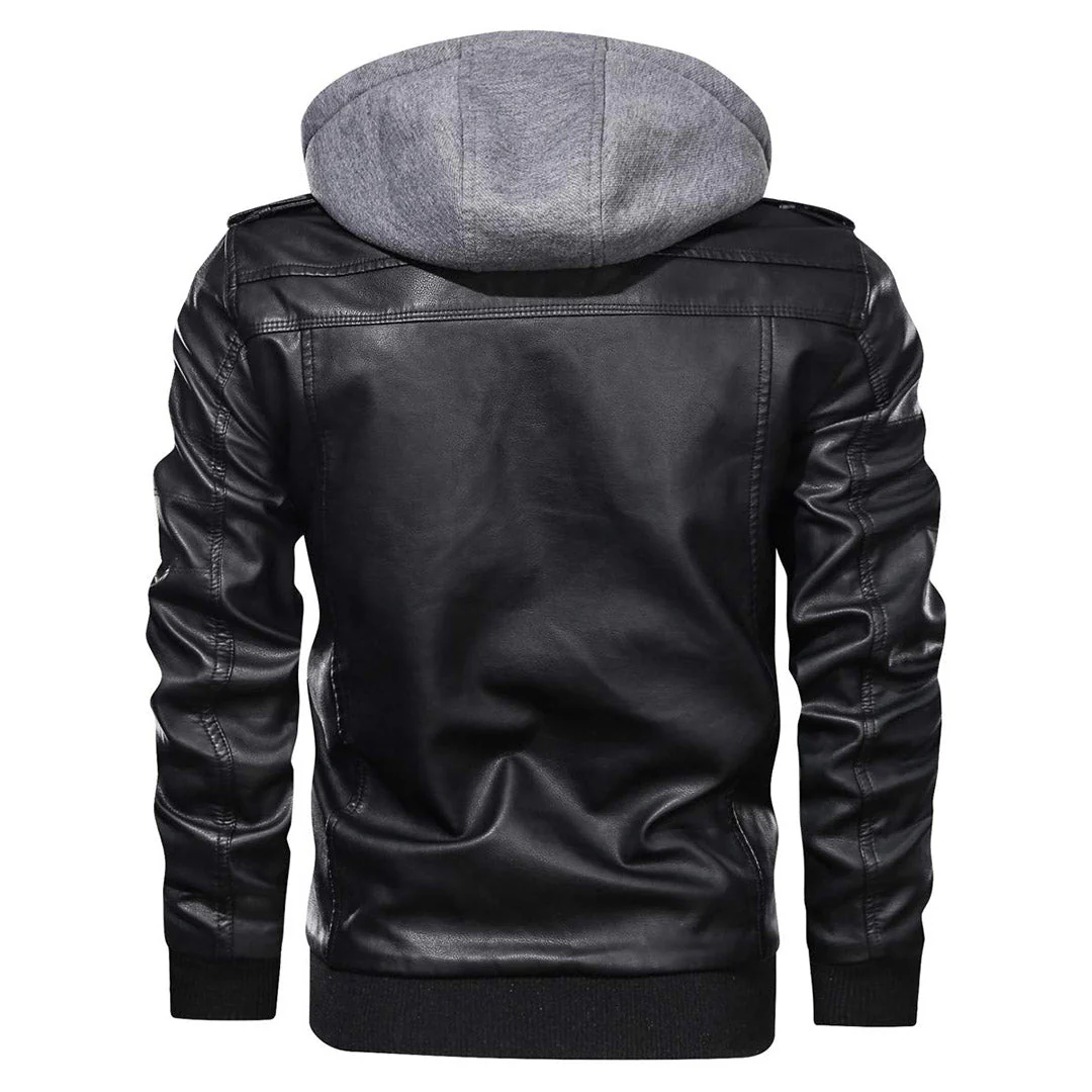 Men's Faux-Leather Jacket Motorcycle Biker Jackets