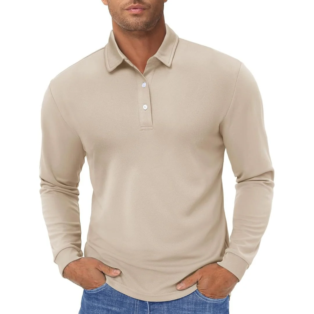 Men's Quick Dry Golf Polo Long Sleeve Shirt