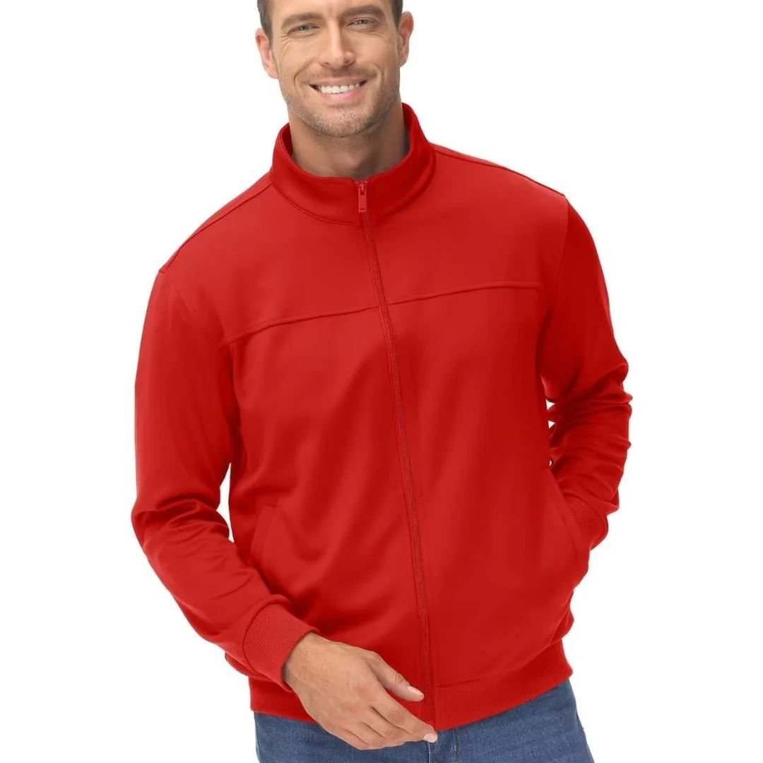 Men's Track Lightweight Full Zip Up Stand Collar Jacket