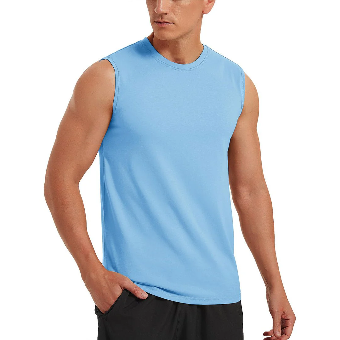 Men's Bodybuilding Tank Tops Cotton Workout T-Shirts