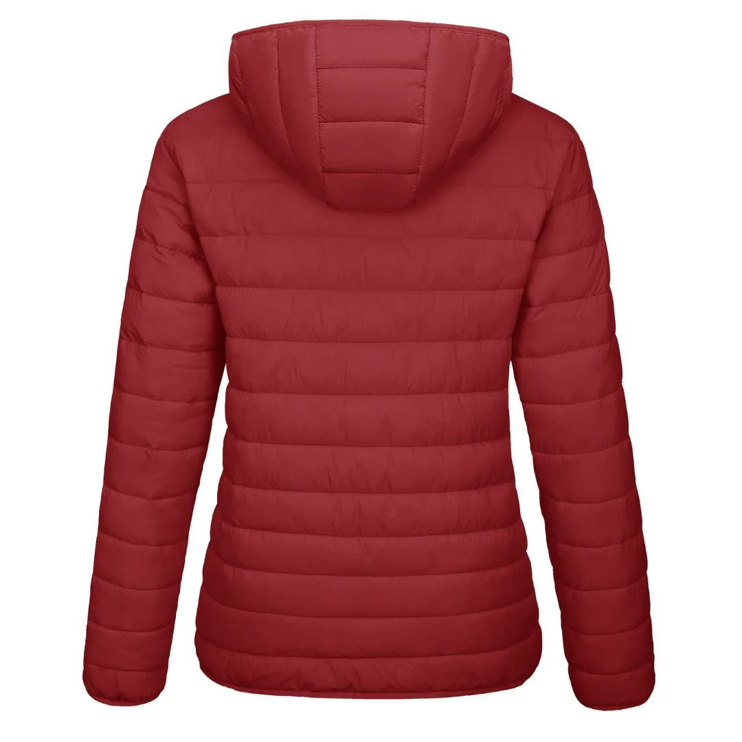 Women's Lightweight Puffer Full-zip Water-Resistant Winter Coat with Hood