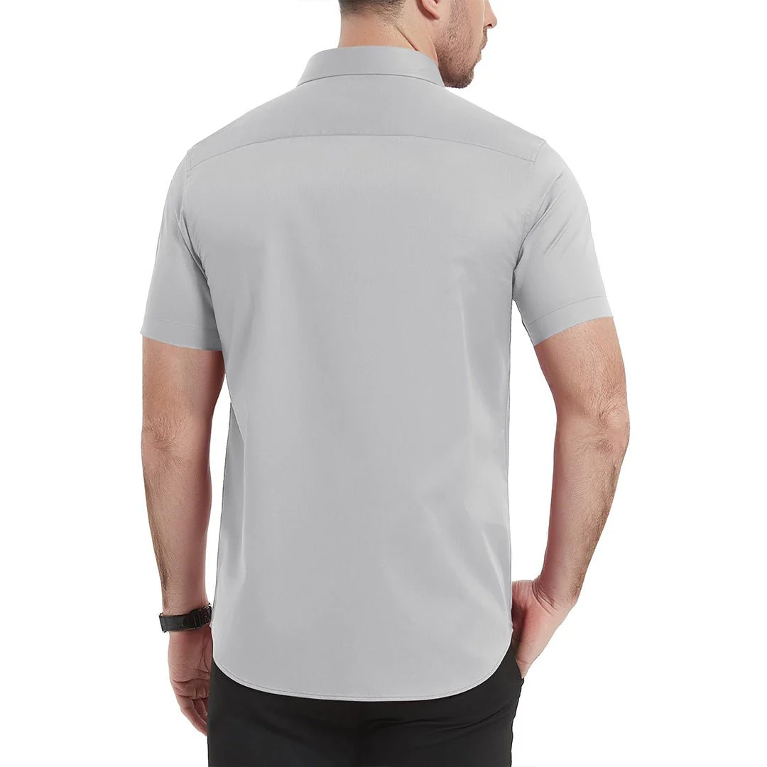 Men's Summer Casual Regular Fit Button Down Short Sleeve T-shirt