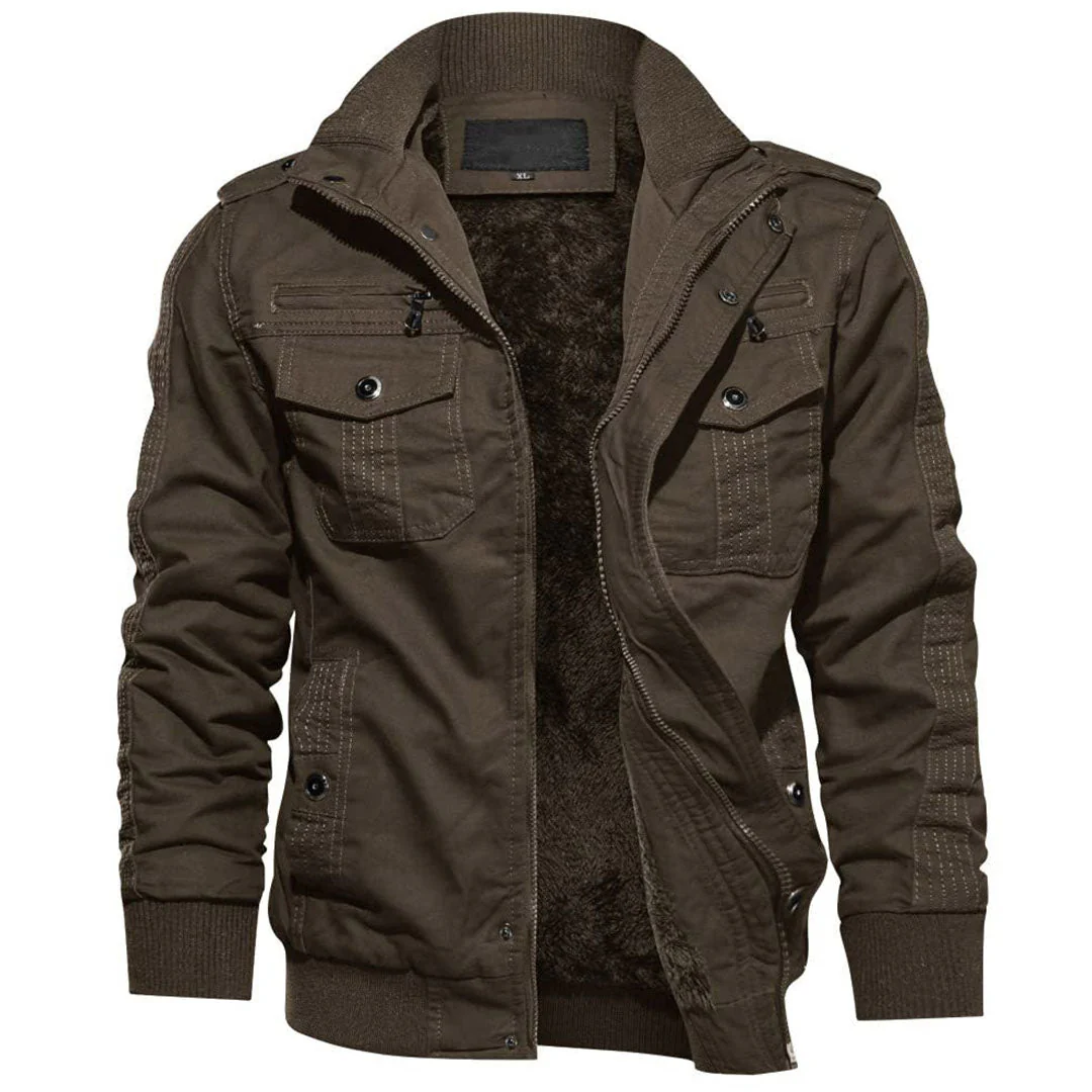 Men's Fleece Lined Tactical Bomber Jacket