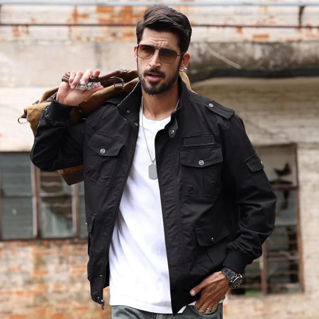 Men's Cargo Jackets Military Jackets with Multi Pockets