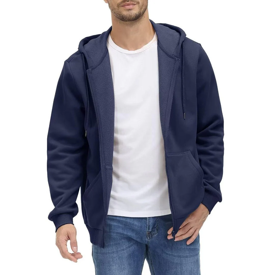 Men's Full Zip-Up Casual Active Hoodie